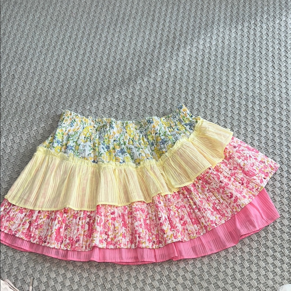 Love Shack Fancy Floral Multicolor Skirt